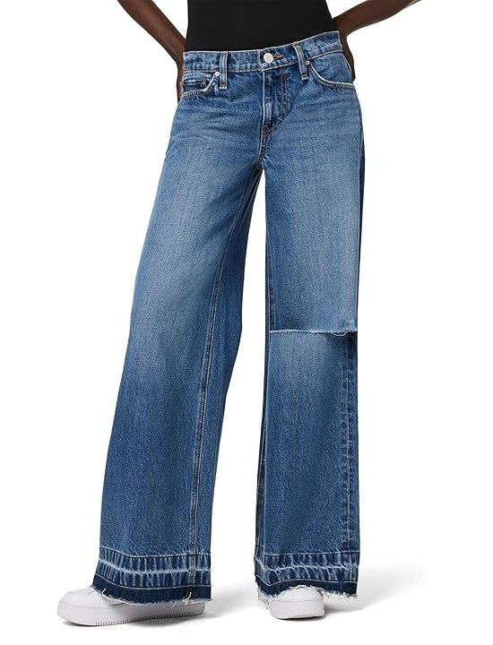 Hudson Jeans Freya Mid-Rise Skater Pants in Rip Repair Winter Womens Jeans Rip Repair Winter
