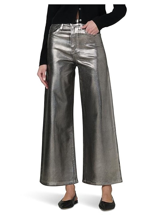 Joes Jeans The Mia Wide Leg Ankle Foil Womens Jeans Pewter Foil