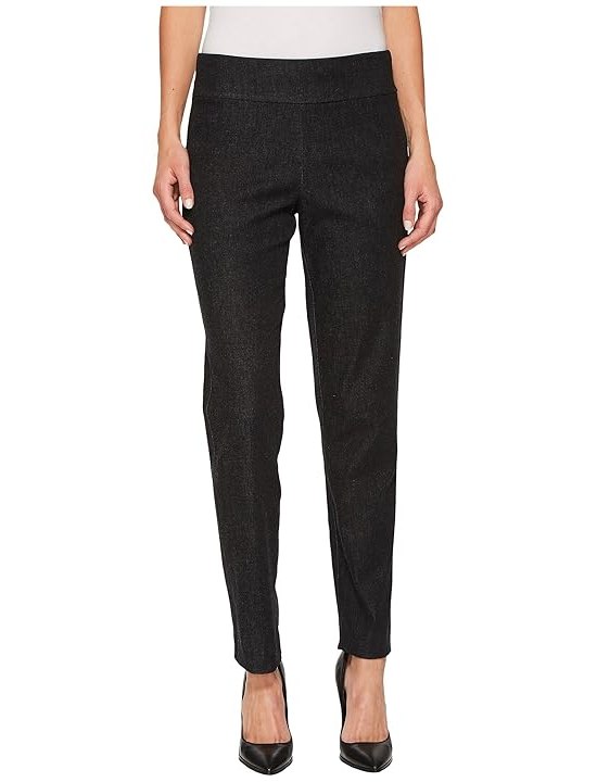 Krazy Larry Pull-On Denim Ankle Pants Womens Jeans Black Denim
