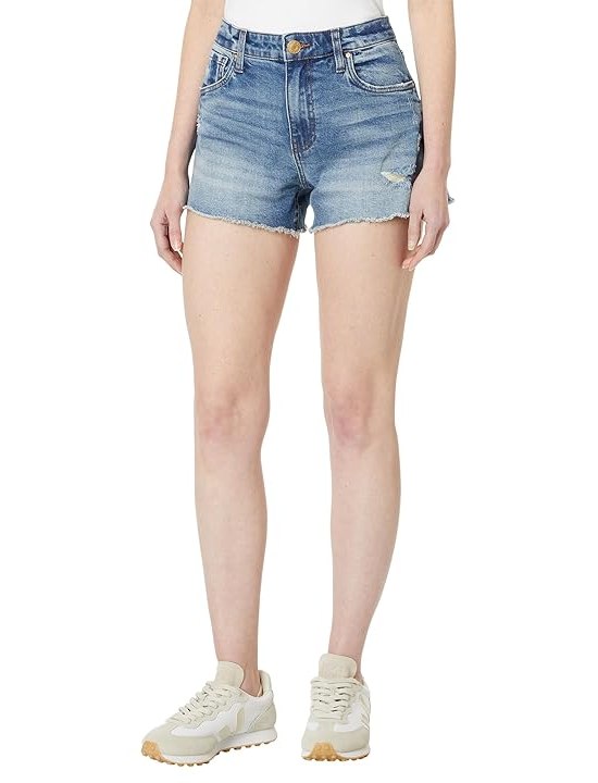 KUT from the Kloth Jane High-Rise Shorts With Fray Hem Womens Jumpsuit & Rompers One Piece Incorporated