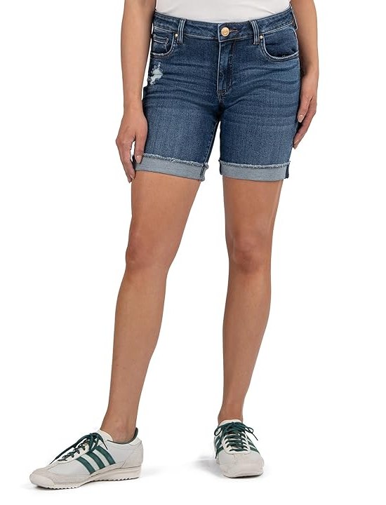 KUT from the Kloth Catherine Boyfriend Short Womens Shorts Individuality With Dark Base Wash