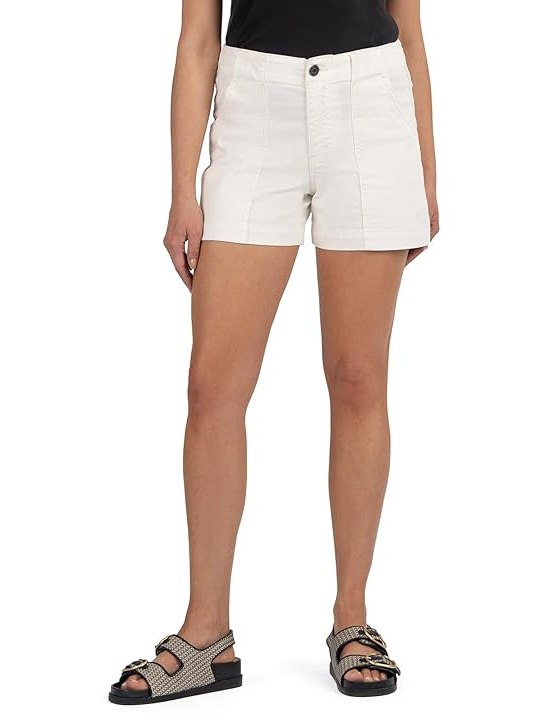 KUT from the Kloth Jane High-Rise Shorts Womens Jumpsuit & Rompers One Piece Ecru