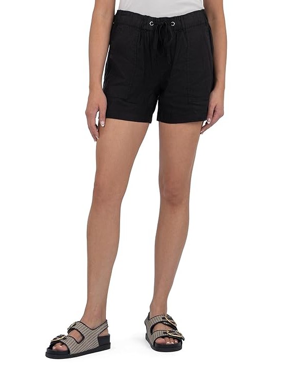KUT from the Kloth Katana-Drawstring Shorts with Porkchop Pockets Womens Jumpsuit & Rompers One Piece Black