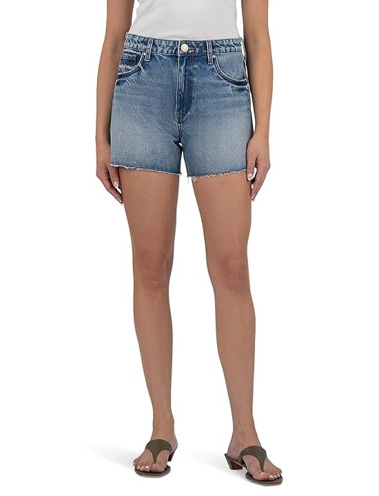 KUT from the Kloth Taylor High Rise Shorts with 5 Pockets with Raw Hem Womens Jumpsuit & Rompers One Piece Freedom