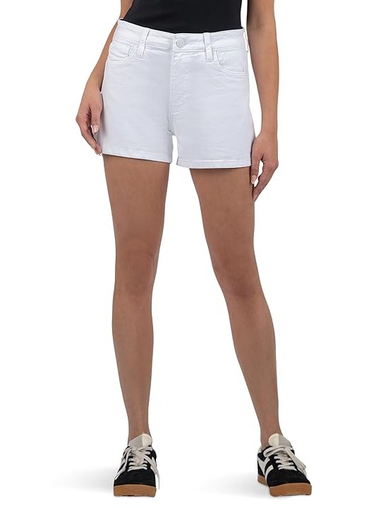 KUT from the Kloth Jane High-Rise Shorts With Five Pockets With Regular Hem Womens Jumpsuit & Rompers One Piece Optic White