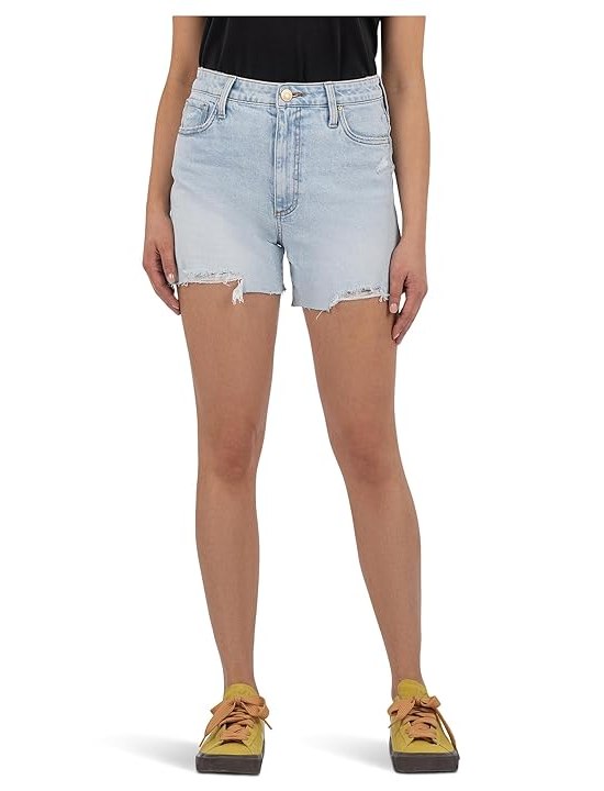 KUT from the Kloth Taylor High-rise Shorts With Raw Hem Womens Shorts Wisdom