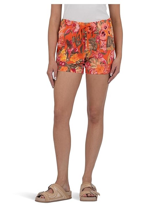 KUT from the Kloth Katana High-rise Shorts Drawstring With Porkchop Pockets Womens Shorts Tangerine