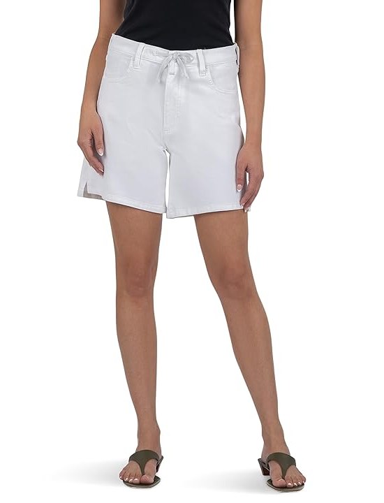 KUT from the Kloth Holly High-rise Shorts Basic Hem Womens Shorts Optic White