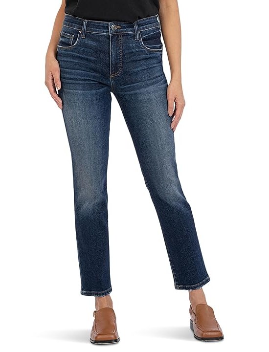 KUT from the Kloth Reese High-Rise Fab Ab Ankle Straight Jeans in Enchantment Womens Jeans Enchantment