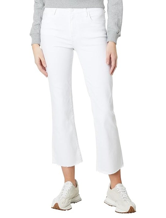 KUT from the Kloth Kelsey High-Rise Ankle Flare with Raw Hem in Optic White Womens Jeans Optic White