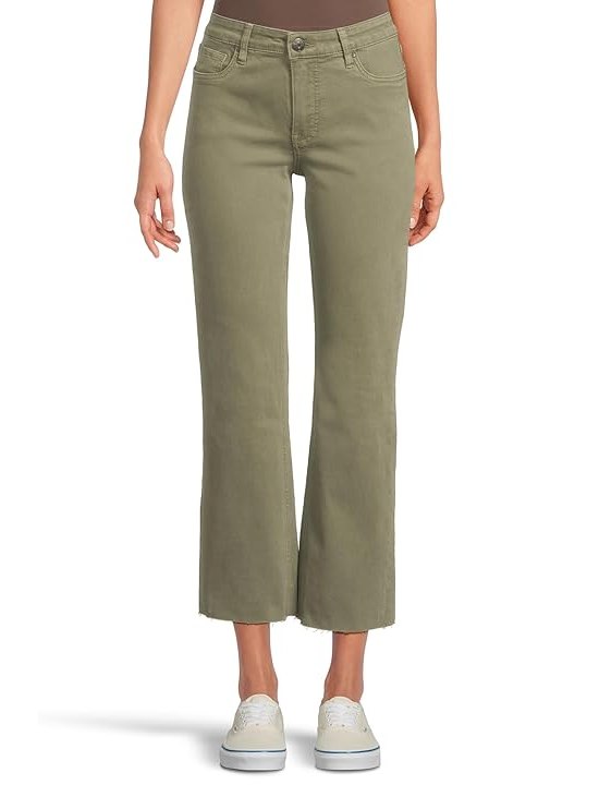 KUT from the Kloth Kelsey High Rise Fab Ab Ankle Flare-N Set Leg Womens Jeans Sage