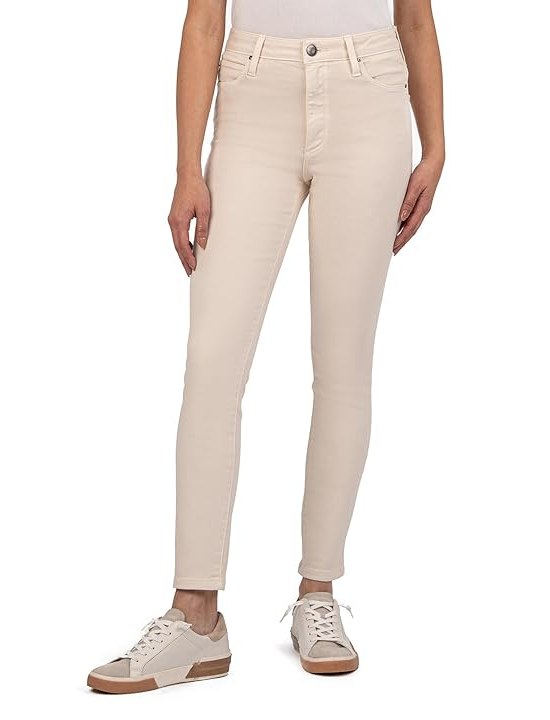 KUT from the Kloth Charlize High-Rise Cigarette Leg With Regular Hem In Ecru Womens Dress Pants Ecru