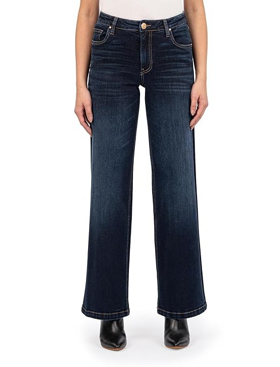 KUT from the Kloth Jean High-Rise Wide Leg Clean Hem In Fortitude Womens Jeans Fortitude