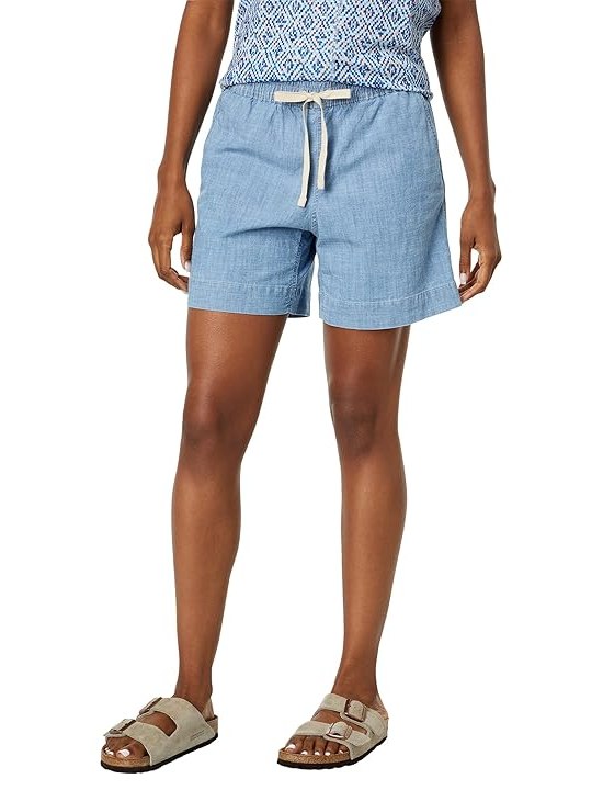 L.L.Bean Lakewashed Chambray Dock Shorts Womens Casual Pants Chambray