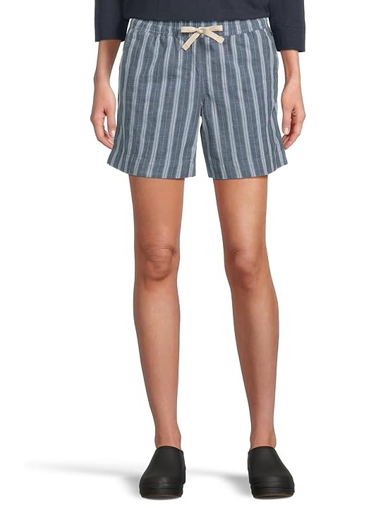 L.L.Bean Lakewashed Stripe Dock Shorts Womens Shorts Bayside Blue Stripe