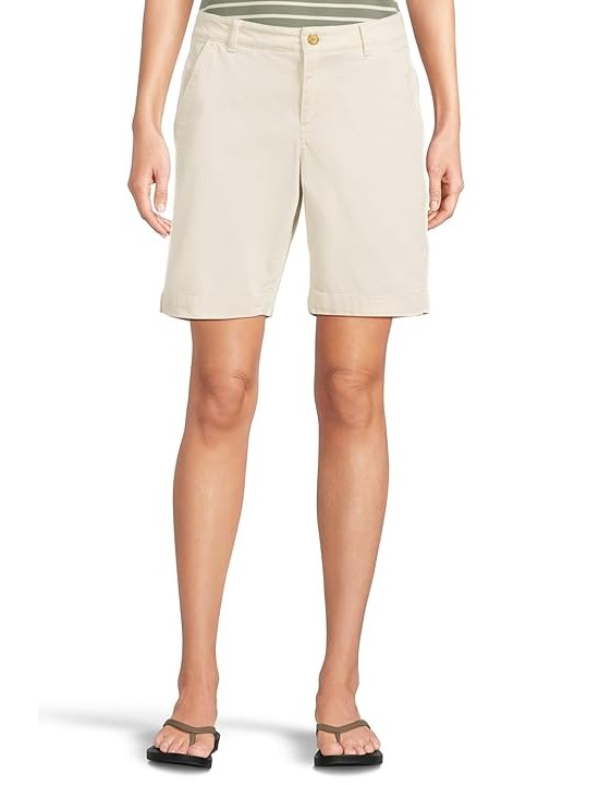 L.L.Bean Comfort Stretch Chino Bermudas Shorts 9 Womens Shorts Heritage Stone