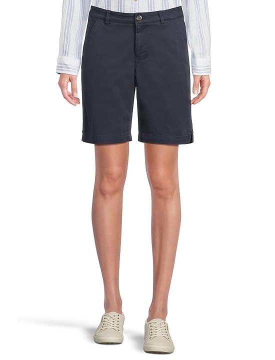 L.L.Bean Comfort Stretch Chino Bermudas Shorts 9 Womens Shorts Classic Navy
