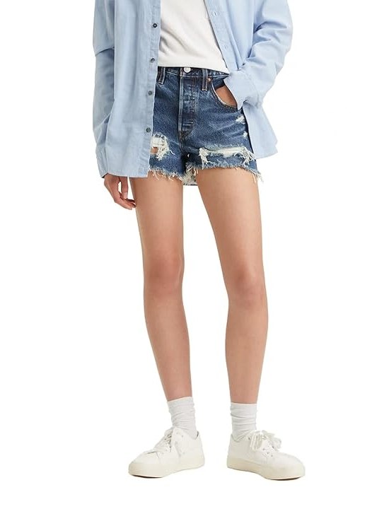 Levis Womens 501 High-Rise Shorts Womens Shorts Blame Game