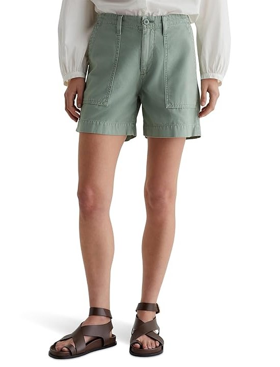 AG Jeans Rosa Mid Rise Utility Shorts Womens Shorts Sulfur Matcha Latte