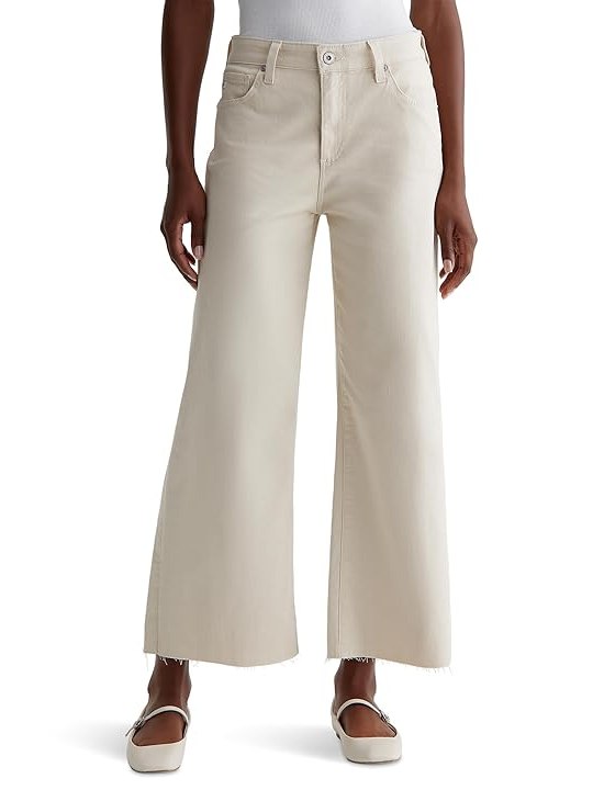 AG Jeans Saige Mid Rise Wide Leg Jeans in Opal Stone Womens Jeans Opal Stone