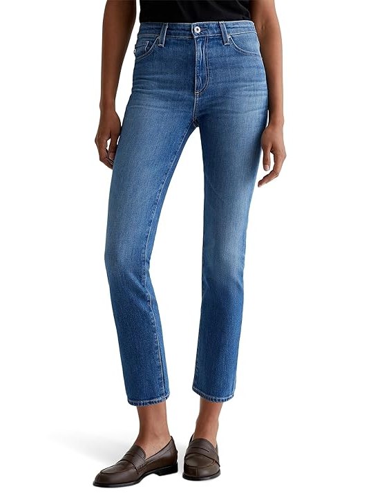 AG Jeans Mari Mid Rise Slim Straight Jeans in Runway Womens Jeans Runway