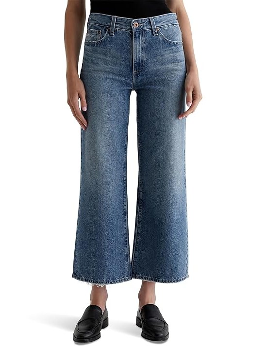 AG Jeans Saige Mid Rise Wide Leg Jeans in Castlebay Womens Jeans Castlebay