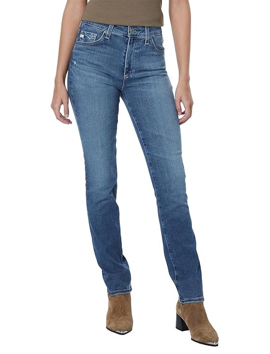 AG Jeans Mari High-Waist Slim Straight Leg Jeans in Park Slope Womens Jeans Park Slope