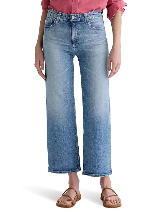 AG Jeans Saige Mid-Rise Wide Leg in Helios Womens Jeans Helios