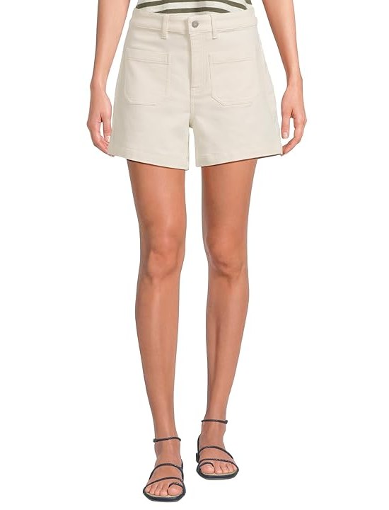Faherty Stretch Terry Patch Pocket Shorts Womens Shorts Egret