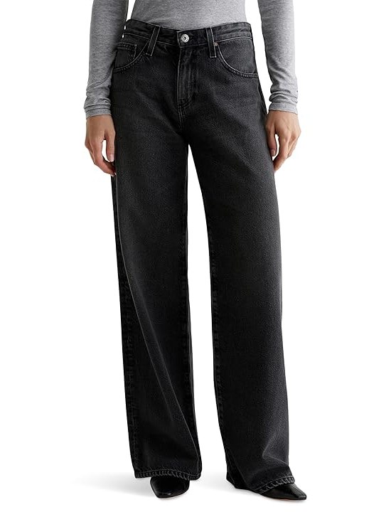 AG Jeans Adria Low Rise Baggy Wide Leg in Overnight Womens Jeans Overnight