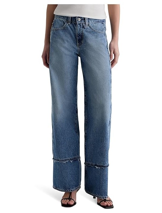 AG Jeans Adria Low Rise Baggy Wide Leg in Socialite Womens Jeans Socialite